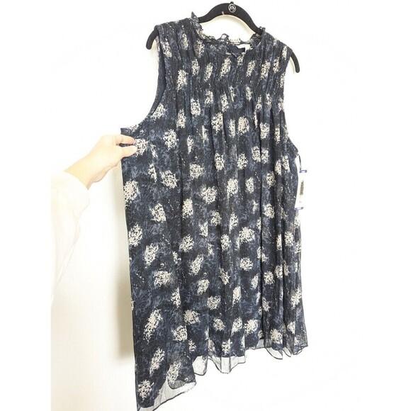 JOIE Dress Women Plus Size XXL Blue Baltic Print Sleeveless Chiffon Babydoll NWT - Picture 5 of 12